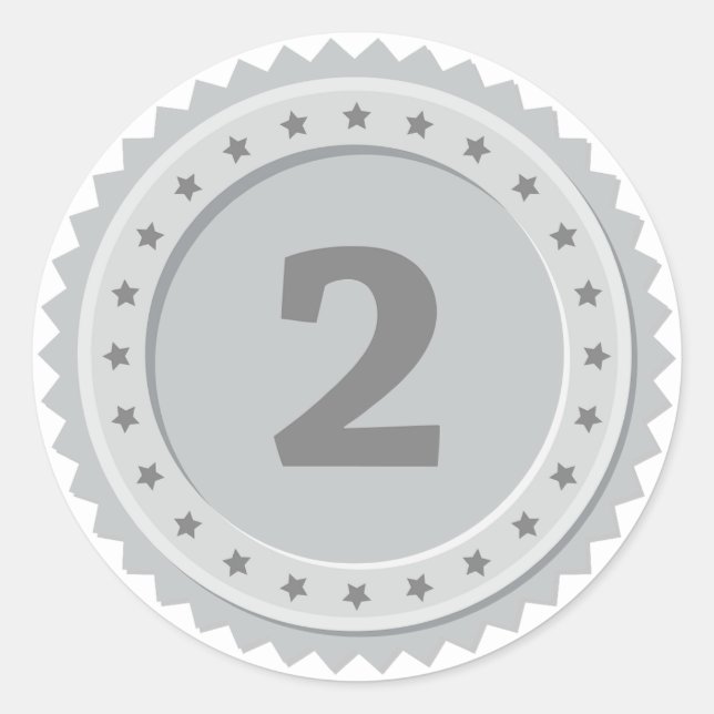Sticker Rond Médaille d'argent 2e place (Devant)
