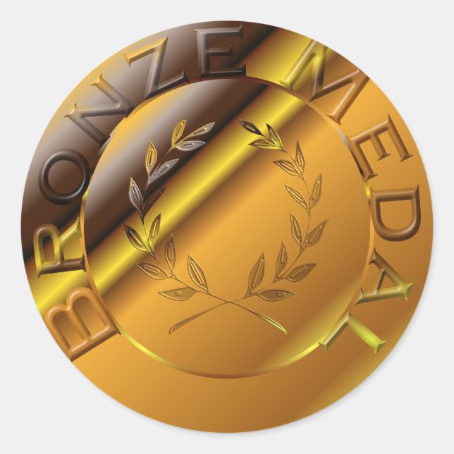 Sticker Rond Médaille de bronze (Devant)
