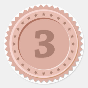 Sticker Rond Médaille de Bronze 3ème Place