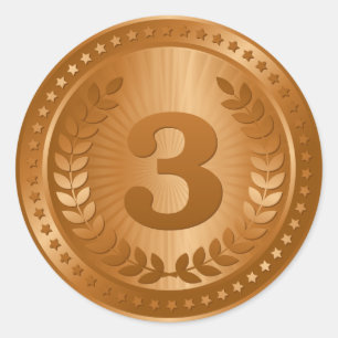 Sticker Rond Médaille de bronze 3ème place