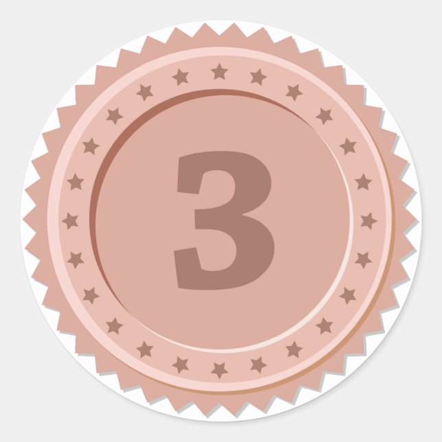 Sticker Rond Médaille de bronze de 3e place (Devant)