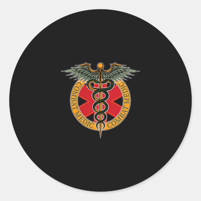 Sticker Rond Médaille de combat Soldat Anciens Combattants (Devant)