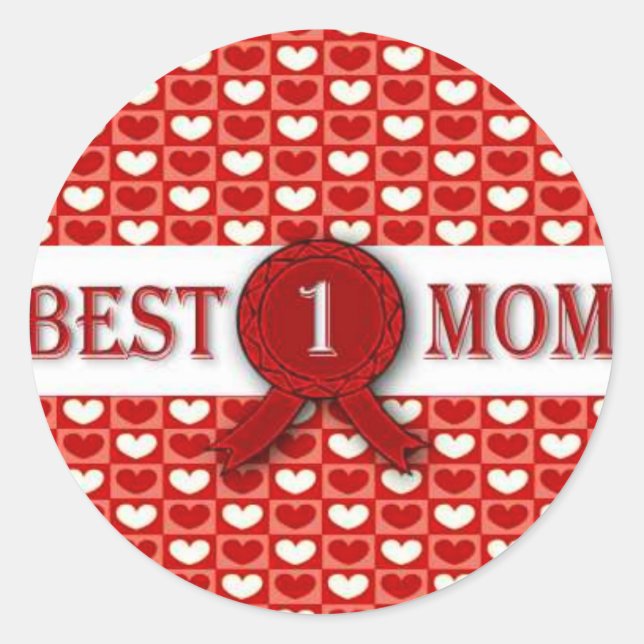 Sticker Rond Médaille de la meilleure maman (Devant)