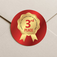 Médaille de troisième place, récompense rouge et o