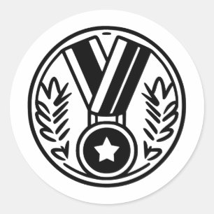 Sticker Rond Médaille élégante dans un style minimaliste