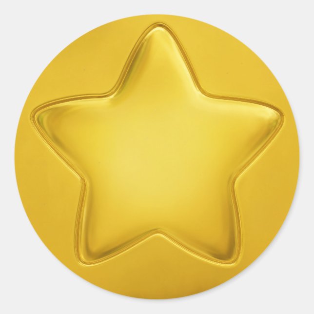Sticker Rond Médaille étoile de réalisation de Jelly jaune mign (Devant)