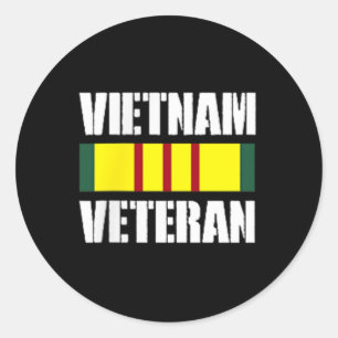 Sticker Rond Médailles De L'Amérique Est. 1976 Vietnam Veteran 