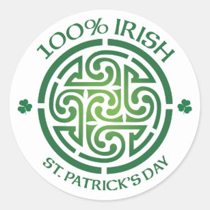 Sticker Rond Médaillon celtique irlandais de 100 pour cent