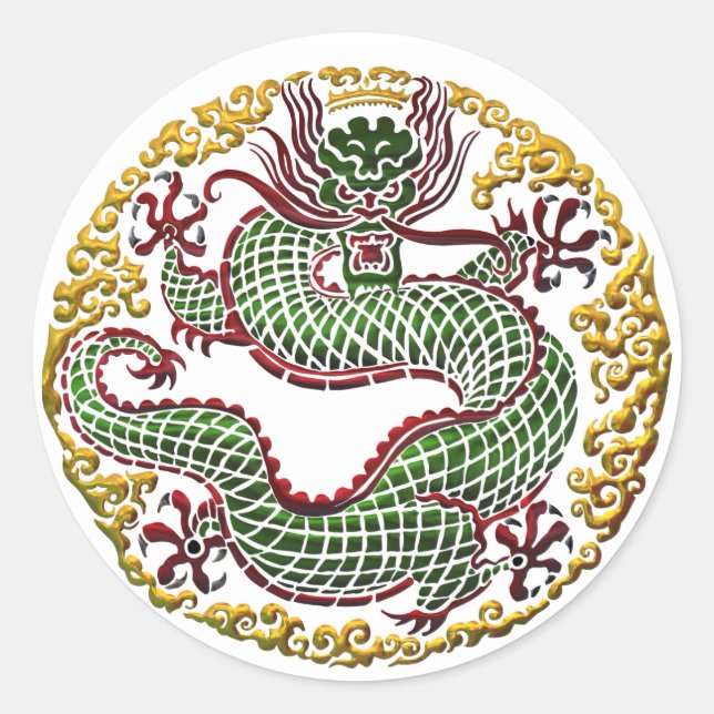 Sticker Rond Médaillon Dragon (Devant)