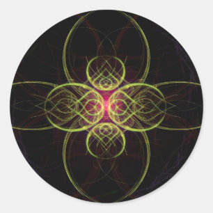 Sticker Rond Médaillon rouge Par Alexandra Cook alias Linandara