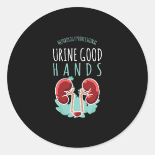 Sticker Rond Médecin du rein Urologie Cadeau Urine Bonnes mains