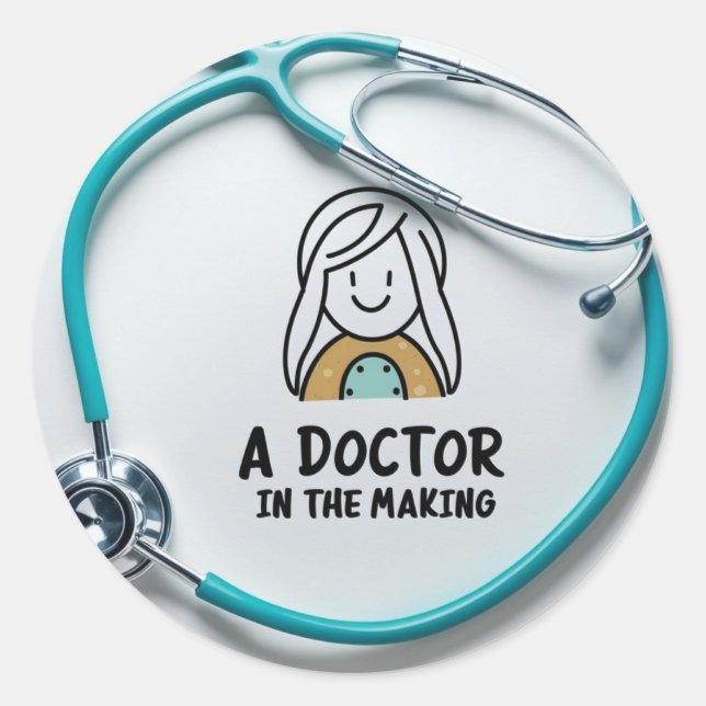 Sticker Rond Médecin en devenir (Devant)