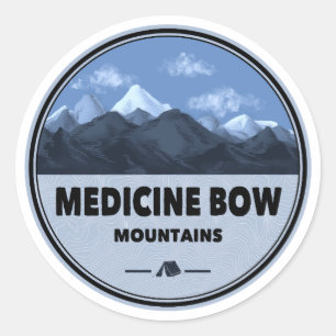 Sticker Rond Médecine Bow Mountains Colorado Wyoming Camping