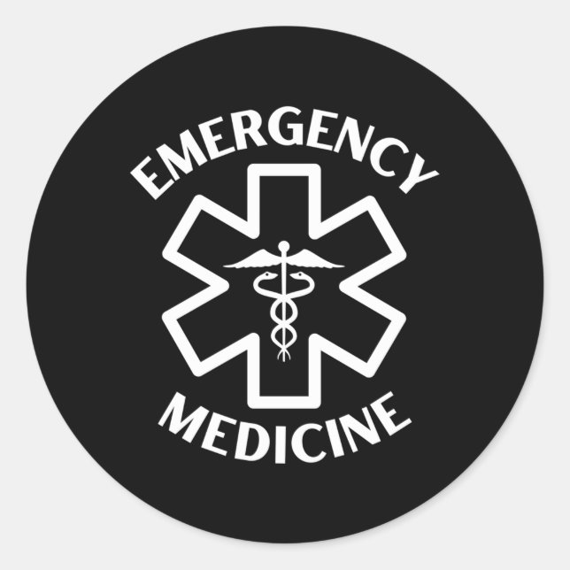 Sticker Rond Médecine d'urgence Infirmière Er Médicale Caduceu (Devant)