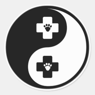 Sticker Rond Médecine vétérinaire de Yin Yang