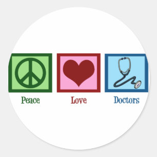 Sticker Rond Médecins Peace Love