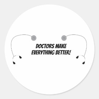 Sticker Rond Médecins Tout Mieux Stethoscope Personnaliser