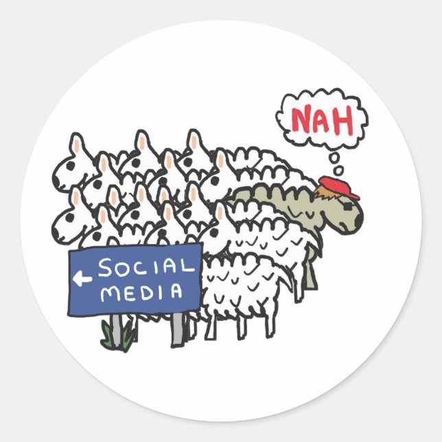 Sticker Rond Médias sociaux (Devant)
