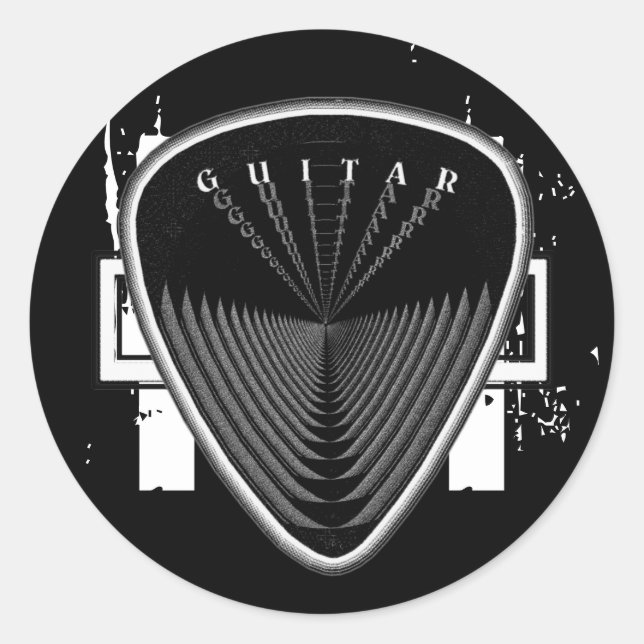 Sticker Rond Médiator pour guitare (Devant)