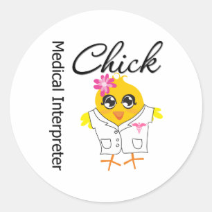 Sticker Rond Médicale Interprète Chick