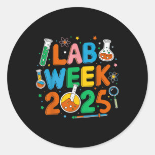 Sticker Rond Médicale Lab Scientist Retro Lab Week 2025 Phlebot