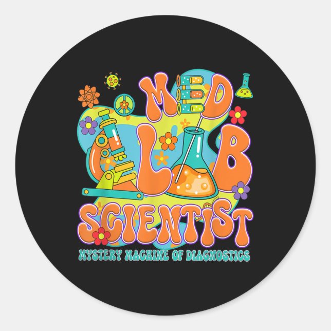 Sticker Rond Médicale Lab Scientist Retro Lab Week Run 2025 Mls (Devant)