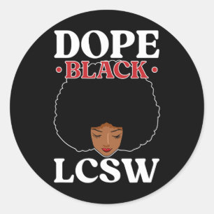 Sticker Rond Médicament Black Lcsw Melanin Licence Clinique Soc