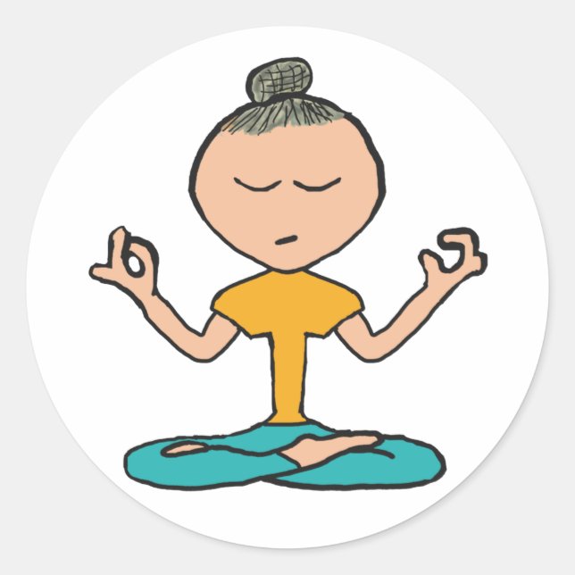 Sticker Rond Méditation (Devant)