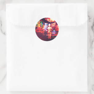 Sticker Rond Méditation Abstraite contemporaine Art