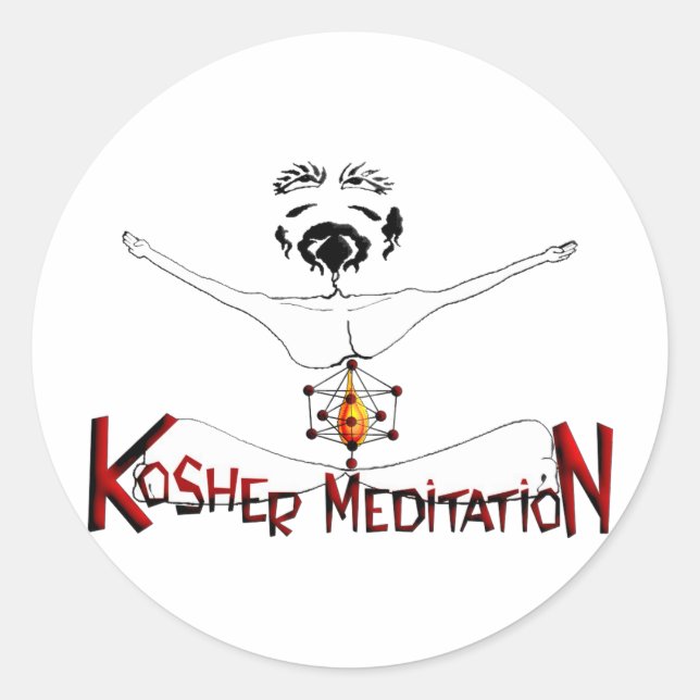 Sticker Rond Méditation cachère (Devant)