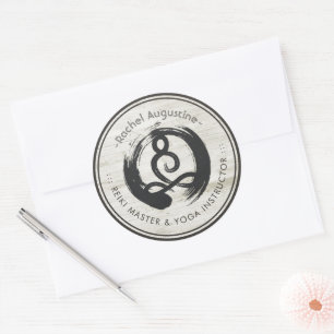 Sticker Rond Méditation de l'instructeur de yoga Pose Life Coac