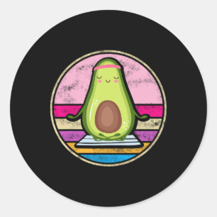 Sticker Rond Méditation de yoga de chakra de Pilates d'avocat B