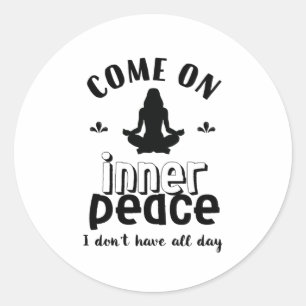 Sticker Rond Méditation de Yoga sarcastique amusante dans la pa