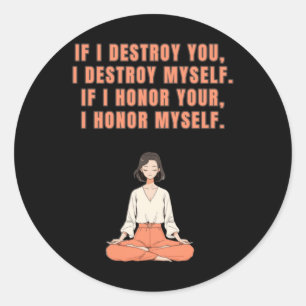Sticker Rond Méditation Yoga Citations de pensée positive Stick