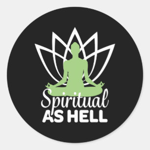 Sticker Rond Méditation Yoga Namaste Relaxation Spirituelle En