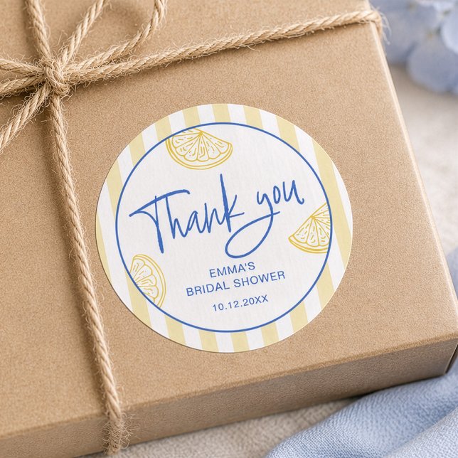 Sticker Rond Mediterranean Lemon Merci Baby Shower (Créateur téléchargé)