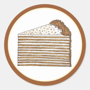 Sticker Rond Medovik Medivnyk Russie Ukrainienne Miel Gâteau