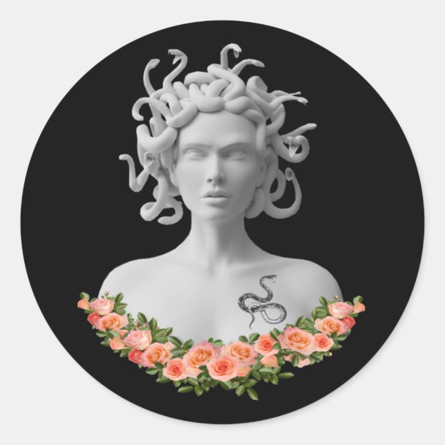 Sticker Rond Medusa Gorgon Mythologie grecque (Devant)