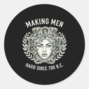 Sticker Rond Medusa rend les hommes durs depuis 700 avant JC dr