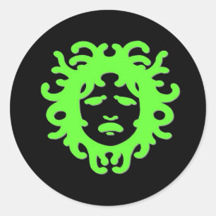 Sticker Rond Méduse