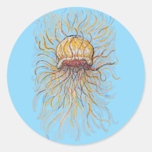 Sticker Rond Méduse