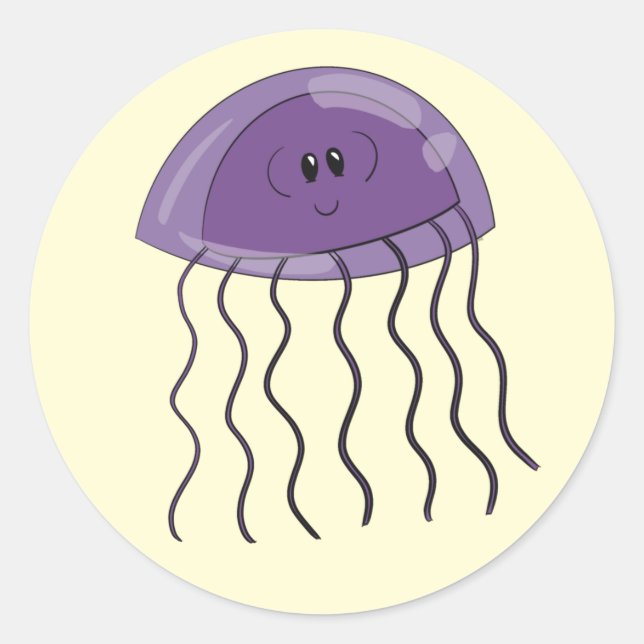 Sticker Rond Méduse de raisin (Devant)