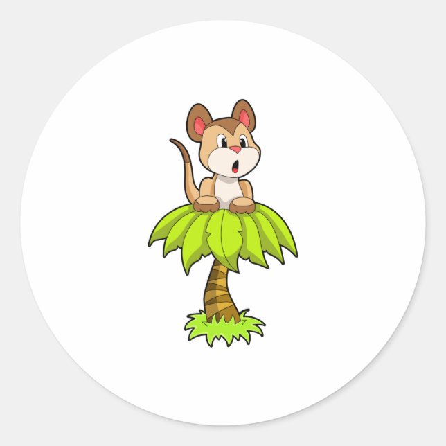 Sticker Rond Meerkat avec arbre (Devant)