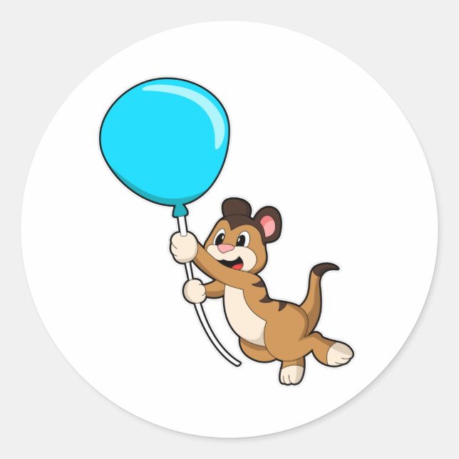 Sticker Rond Meerkat avec ballon (Devant)