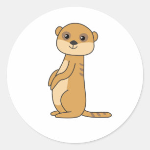 Sticker Rond Meerkat Sweet Animaux Pour Enfants