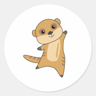 Sticker Rond Meerkat Sweet Animaux Pour Enfants