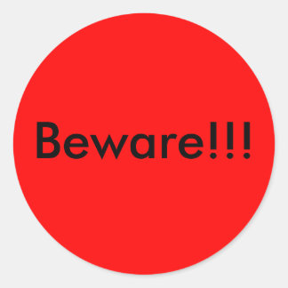 Sticker Rond Méfiez-vous de Halloween mignon et effrayant orang