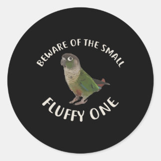Sticker Rond Méfiez-Vous De Mon Joue Verte Conure