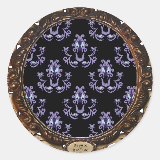 Sticker Rond Méfiez-vous du Brocade (Devant)