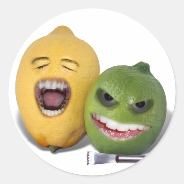 Sticker Rond Méfiez-vous du citron zester (Devant)